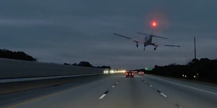 Small Plane Crashes Onto Car During Emergency Landing on I-95