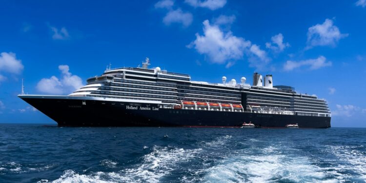 a large cruise ship in the middle of the ocean